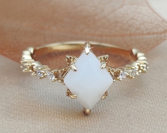 Diamond Shape Vintage Mother's Milk Ring Set, DIY Milky Keepsake Ring, DIY Liquid Gold Jewelry, DIY Mother's Day gift, gift for mother