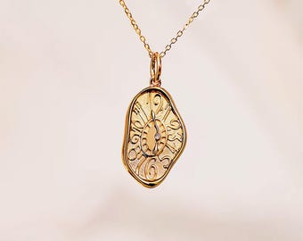 Solid Gold Baby Handprint and Footprint Necklace, Irregular shape,Baby Keepsake Jewelry, Handmade Jewelry,Gift for Newborn,Mother‘s Day Gift