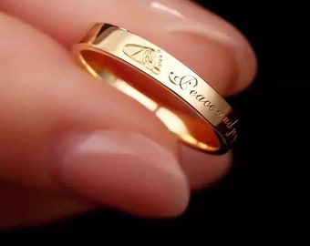 Solid Gold Baby Handprint and Footprint Ring, Baby Keepsake Ring , Handmade Gift, Gift for Newborn, Mother‘s Day Gift, Christmas Gift