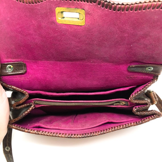 Vintage Tooled Leather Shoulder Bag - image 2