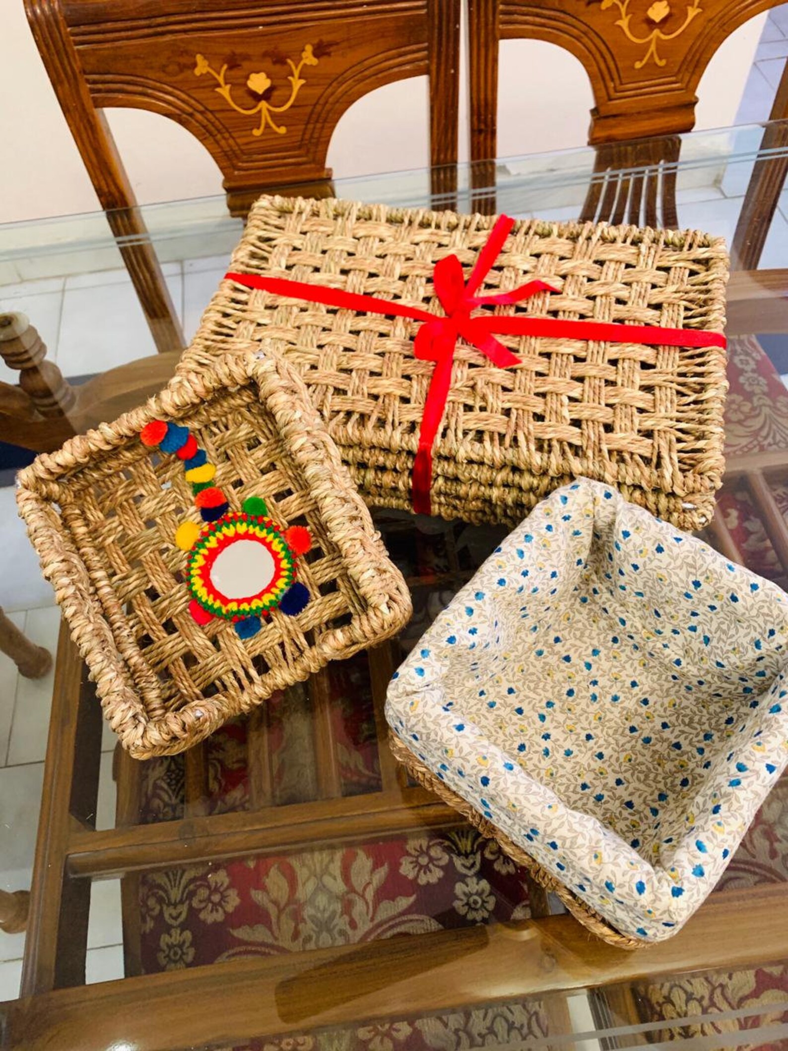 Natural Woven Place mats Round Paper Fiber Braided Table Mats Etsy