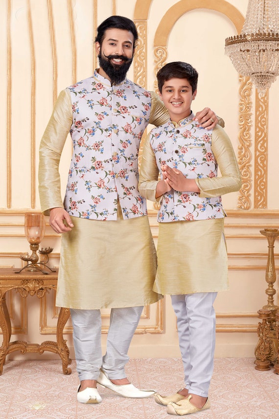 father and son matching kurta set