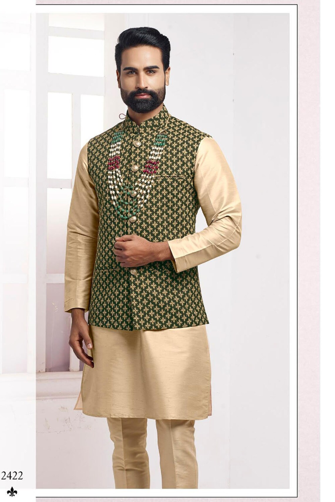 Kurta Pajama Set With Waistcoat / Vest / Koti /nehru Jacket Etsy