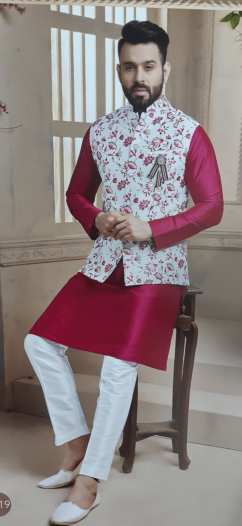 Kurta Pajama Set with WaistCoat / Vest / Koti /Nehru Jacket Etsy