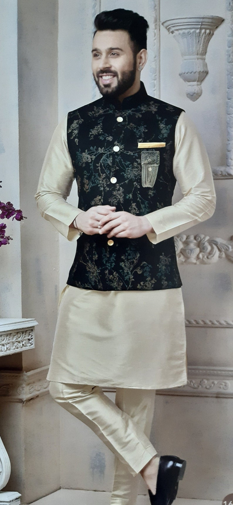 Kurta Pajama Set with WaistCoat / Vest / Koti /Nehru Jacket Etsy