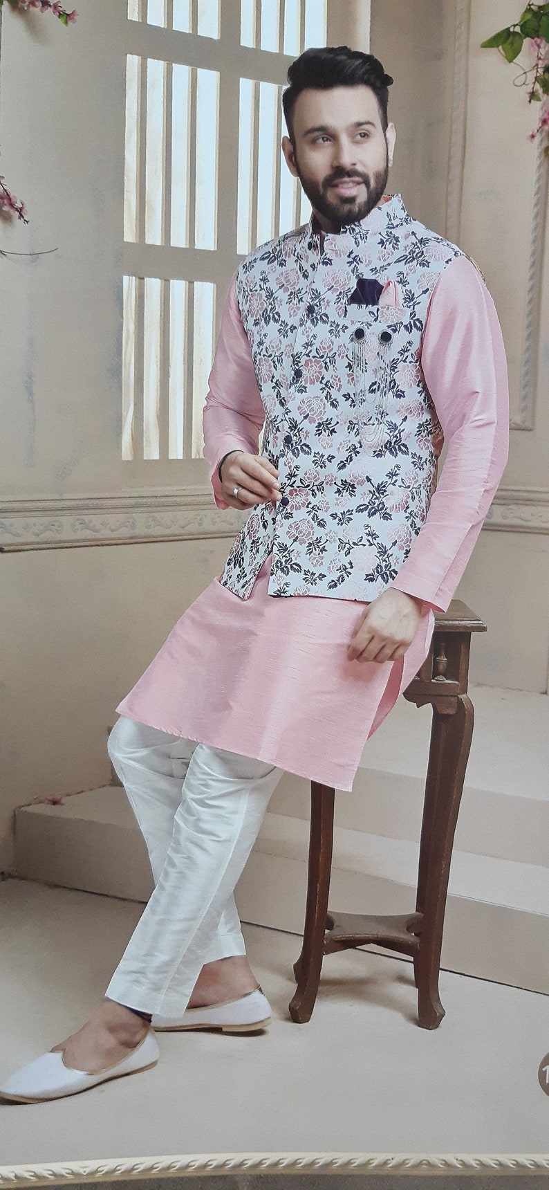 Kurta Pajama Set with WaistCoat / Vest / Koti /Nehru Jacket Etsy