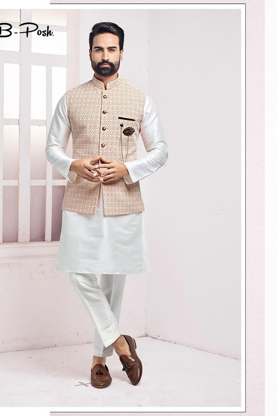 Kurta Pajama Set with WaistCoat / Vest / Koti /Nehru Jacket Etsy