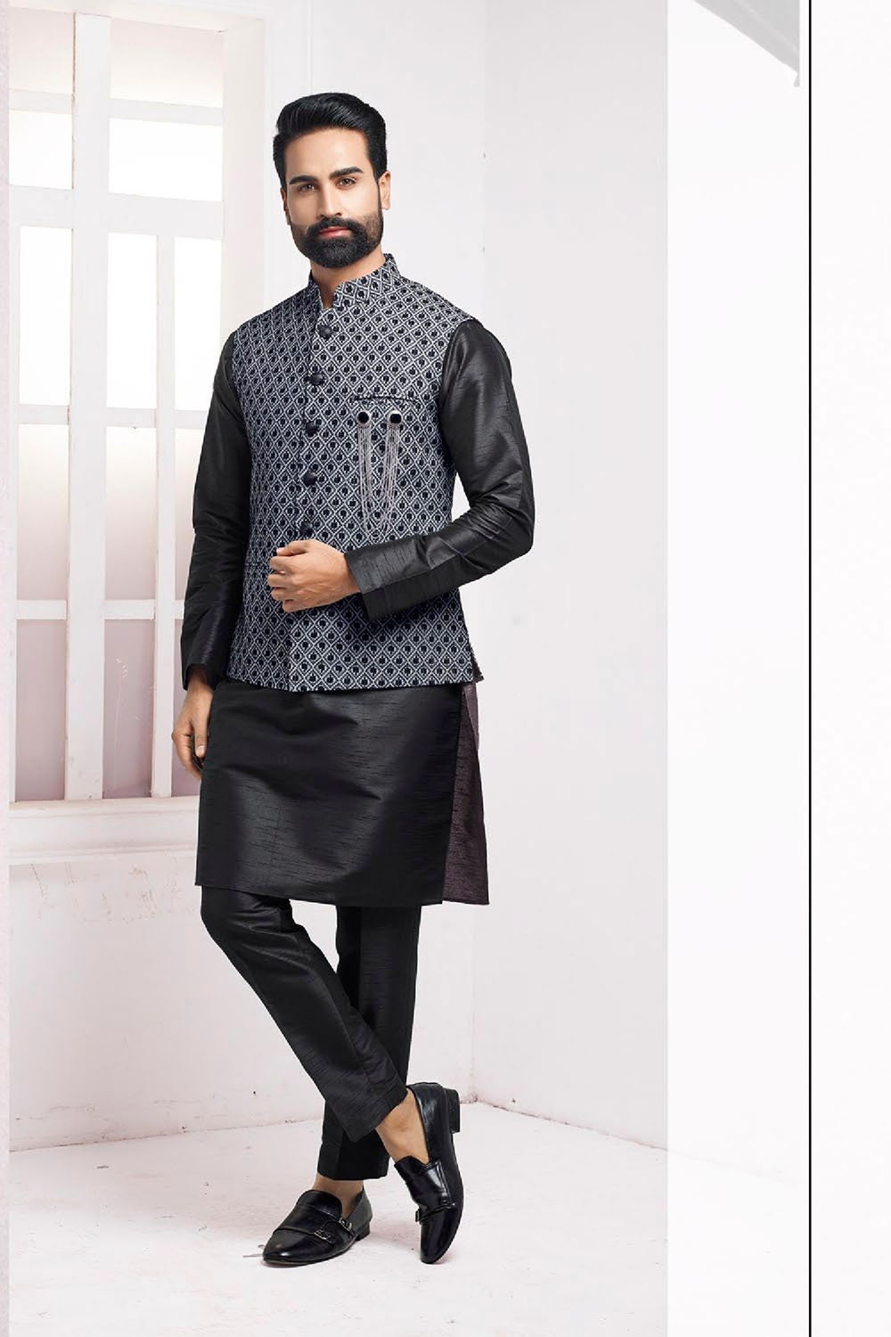 Kurta Pajama Set with WaistCoat / Vest / Koti /Nehru Jacket Etsy