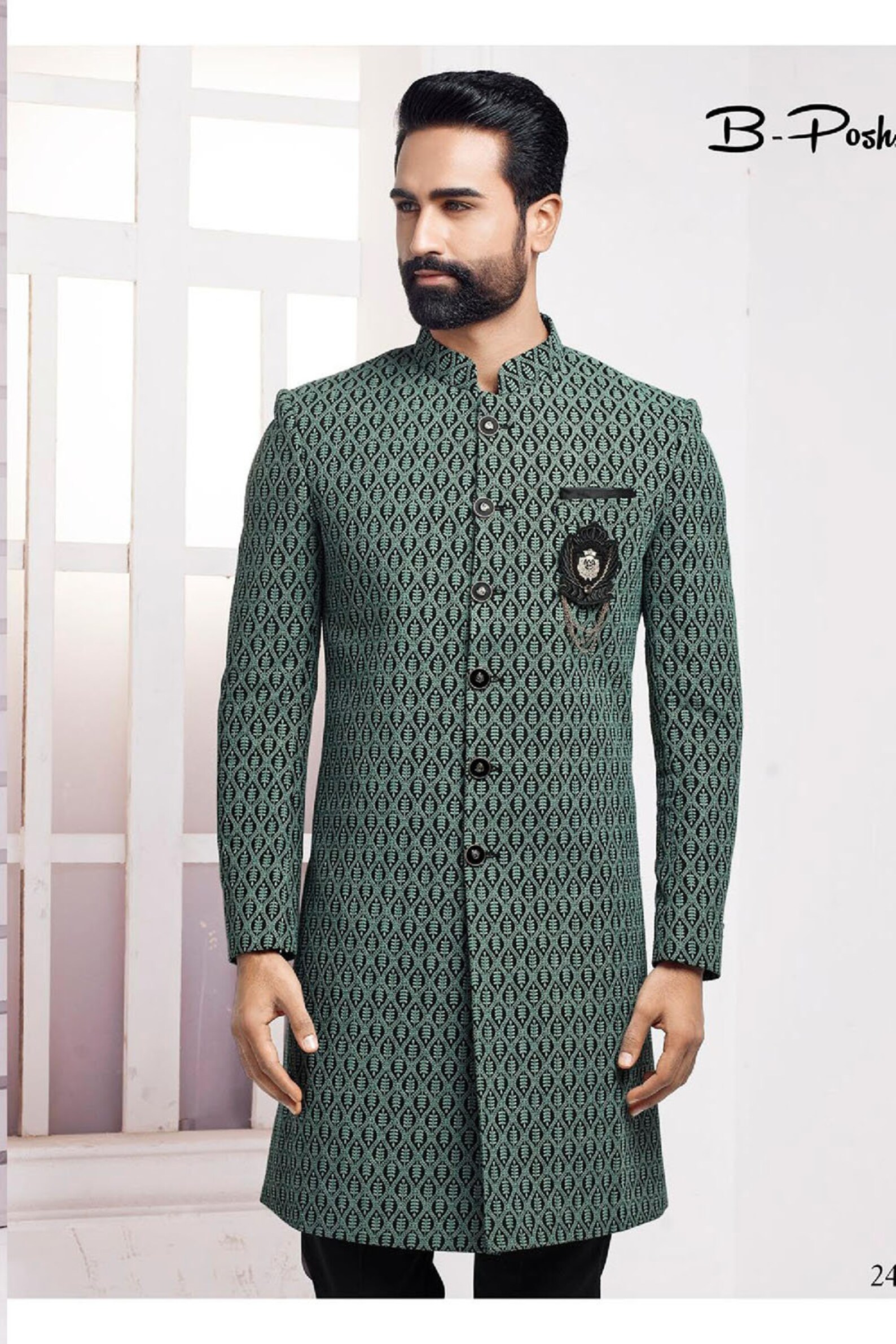 Indian Designer Sherwani Bandhgala Mens Traditional Ethnic Etsy