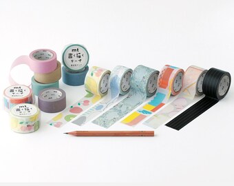 MT Write and Draw Tape, Speech Balloon, Dotted Line, Geometric Shapes, Blocks, Fruits, Plants, Journaling Tape, Scrapbooking Tapes 20mm x 7m