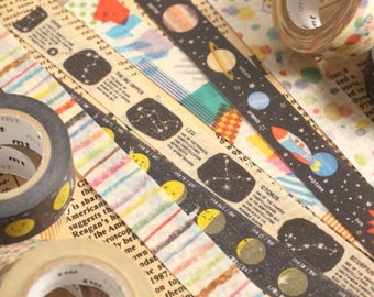 MT for Kids washi tapes | Educational washi tapes: Alphabet, Number, Planet, Moon, Constellation, Colours, Occupation, Vehicle, Animals