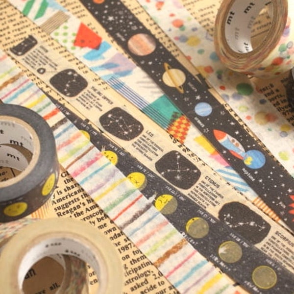 MT pour les rubans washi pour enfants | Washi tapes éducatifs : Alphabet, Nombre, Planète, Lune, Constellation, Couleurs, Métier, Véhicule, Animaux