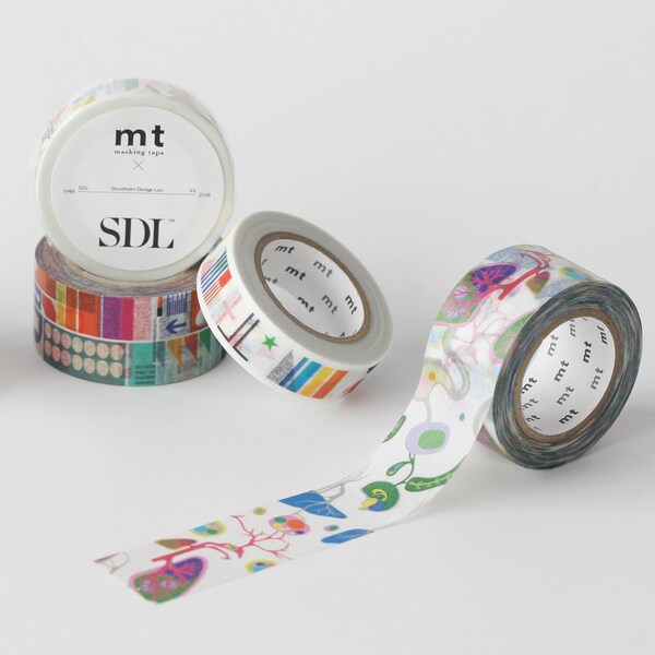 MT x SDL Washi Tape: Making Worlds,  Grattis,  Remixed shapes,  Human Being | MT Masking Tape, Cute Tape, Artist Series, Japanese Tape