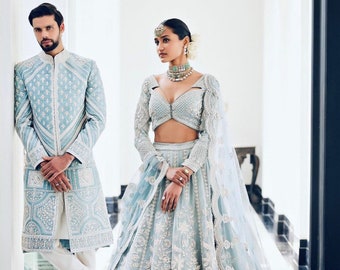 Lehenga Choli en organza doux pour femme avec dupatta en organza, tenues de soirée de créateur Lehenga Choli, sequins épais en porcelaine Lehenga pour mariage