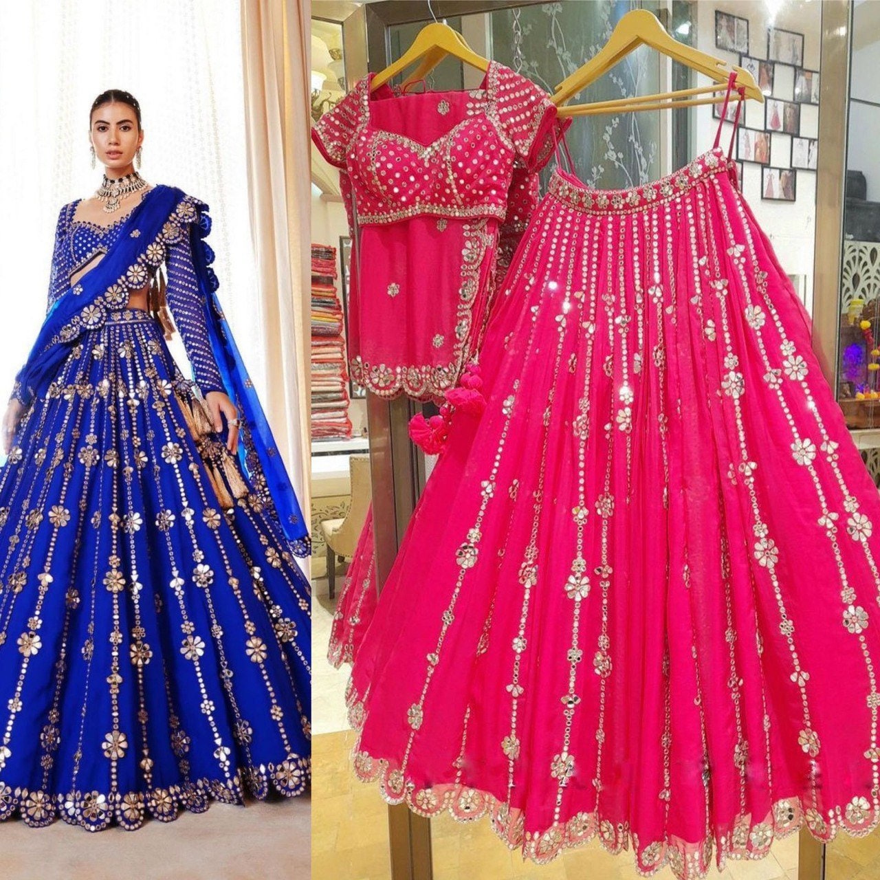 Buy Blue Color Bollywood Style Georgette Lehenga Choli With