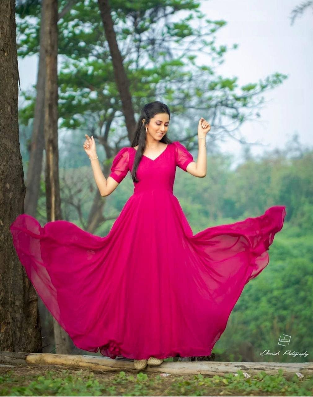 Georgette Indian Gown With Fancy 