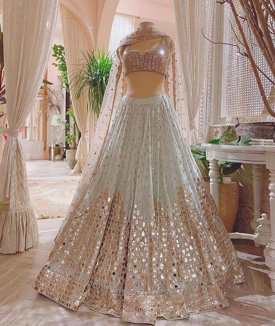 Beautiful Light Blue-gray Lehenga Choli for Women,indian Designer Ready to  Partywear Lehenga Choli Net With Embroidery Indian Chaniya Choli -   Israel