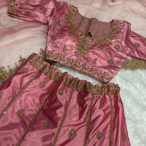 Premium Satin Silk Lehenga Choli Dupatta Set – Sequins & Dori Embroidery