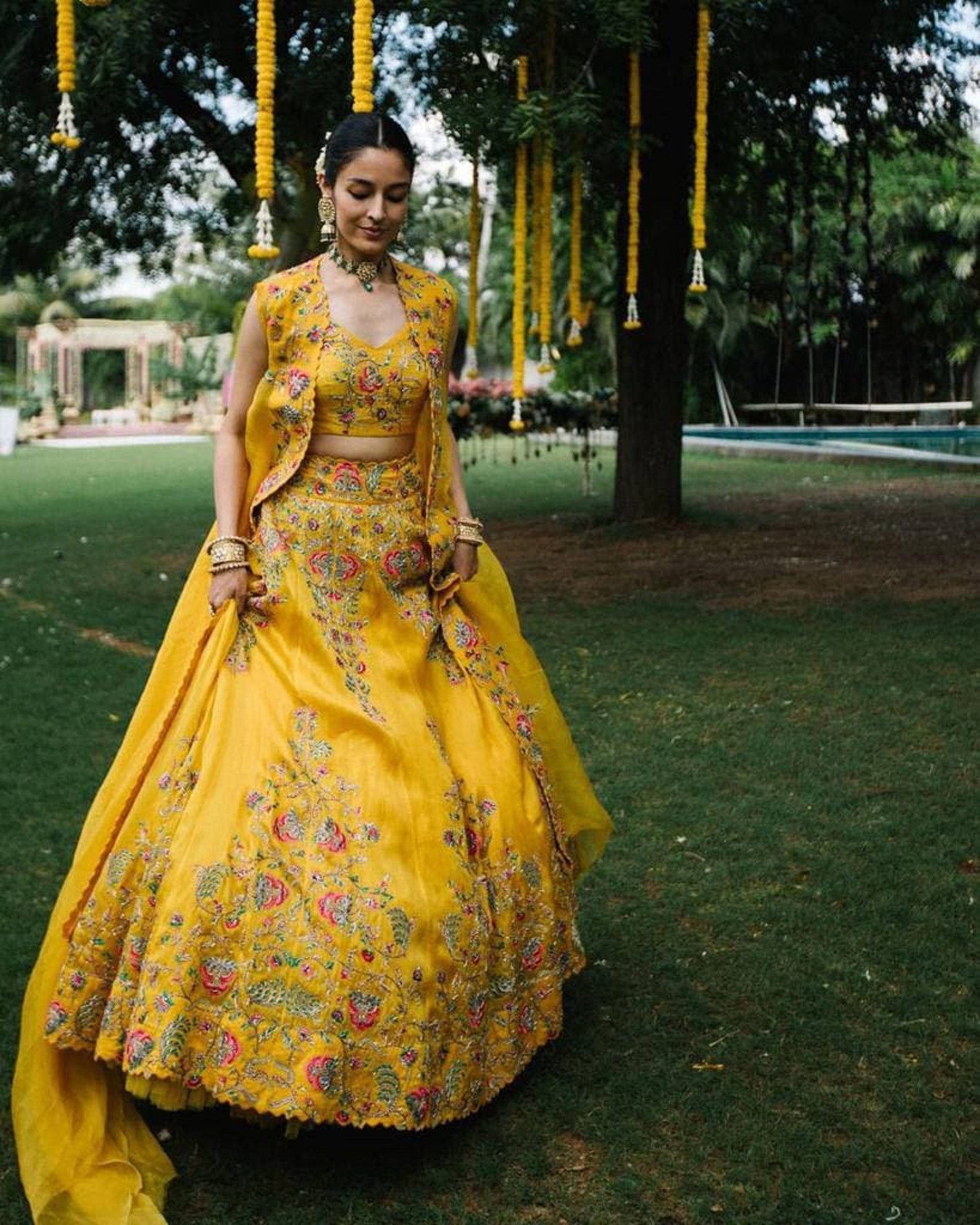 NET WITH EMBROIDERY SEQUENCE DESIGN WORK WITH CANCAN AND CANVAS LEHENGA CHOLI