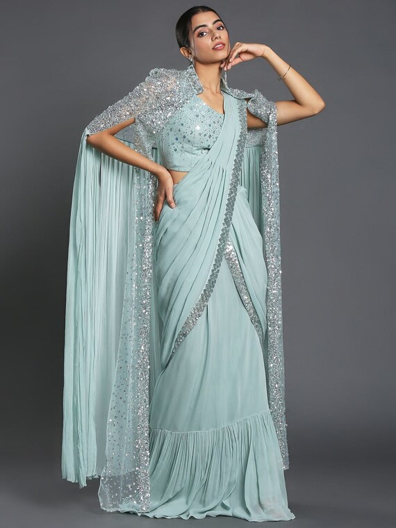Buy Sky Blue Color Beautifully Designed Georgette 1 Min Ready to Online in India - Etsy Buy Sky Blue Color Beautifully Designed Georgette 1 Min Ready to Online in India - Etsy