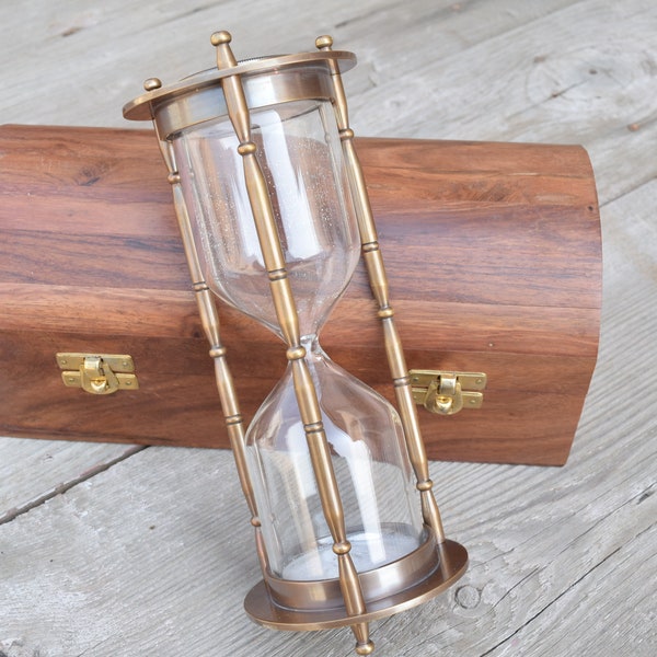 Personalized Hourglass, Wedding Set With Wooden Box, Unity Ceremony, Beach Sand Ceremony Set, Engraved Hourglass, Vintage Sand Ceremony,