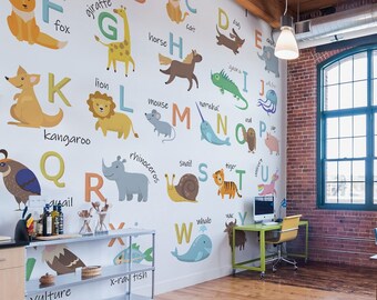 Alphabet Wall Murals Etsy Alphabet Wall Murals Etsy