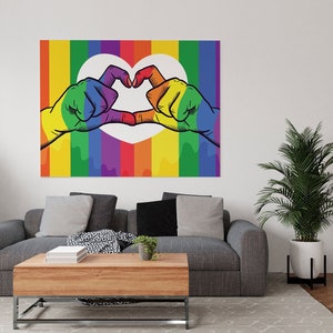 Rainbow Pride Canvas Print/ Rainbow Flag Canvas Print/ LGBTQ+ Pride Canvas Wall Art