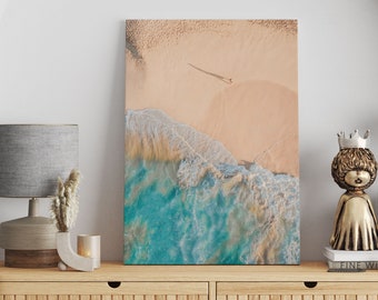 Abstrakt strandcanvastryck: Kustväggkonst