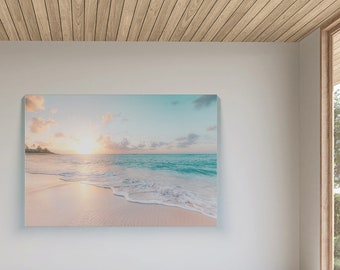 Beach Canvas Print / Sunset Canvas Print / Beach Canvas Wall Art