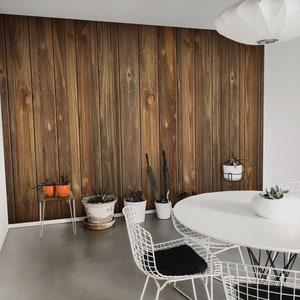Wood board wall removable vinyl mural / Peel and stick Wood pattern wallpaper / Wood mural print - Peel & Stick or Non-Pasted