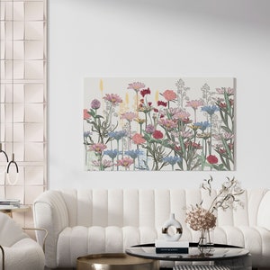 Watercolor Flowers Canvas Print/ Wildflower Canvas Print/ Watercolor floral Canvas Wall Art