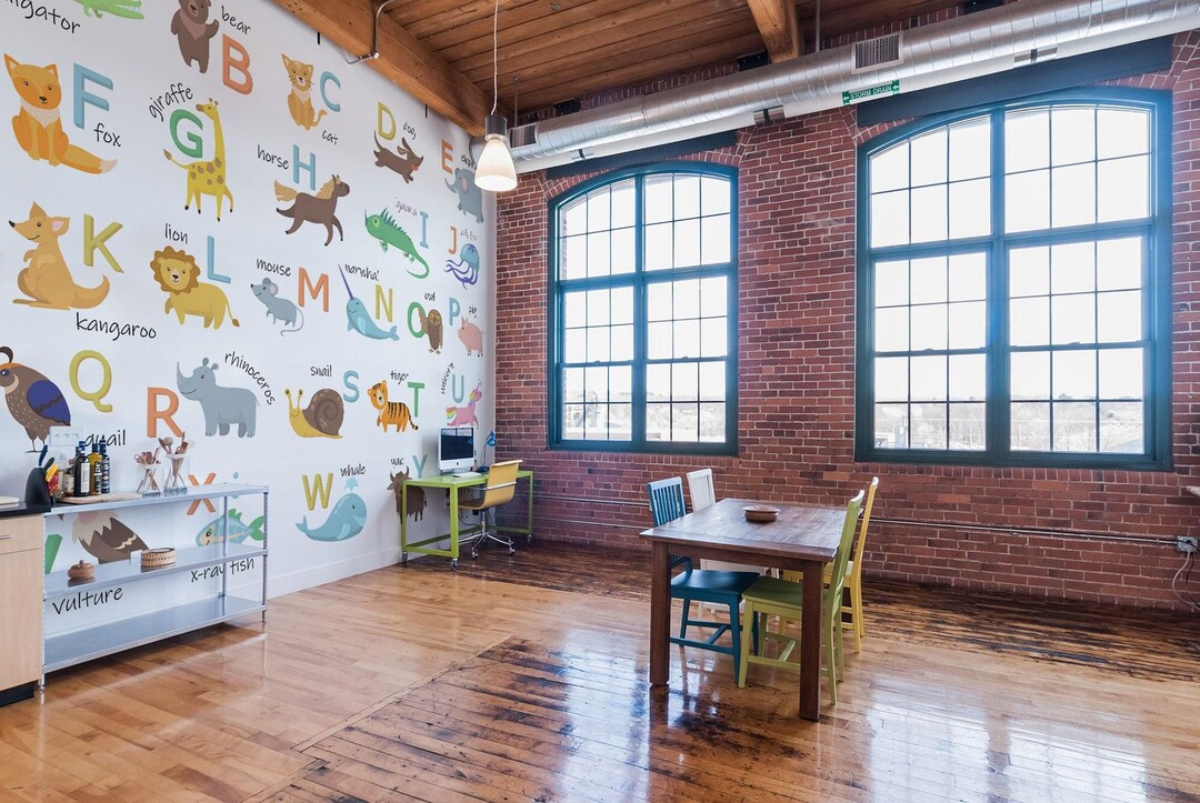 Animal ABC Wallpaper Mural – Removable Peel and Stick Alphabet Print - Etsy