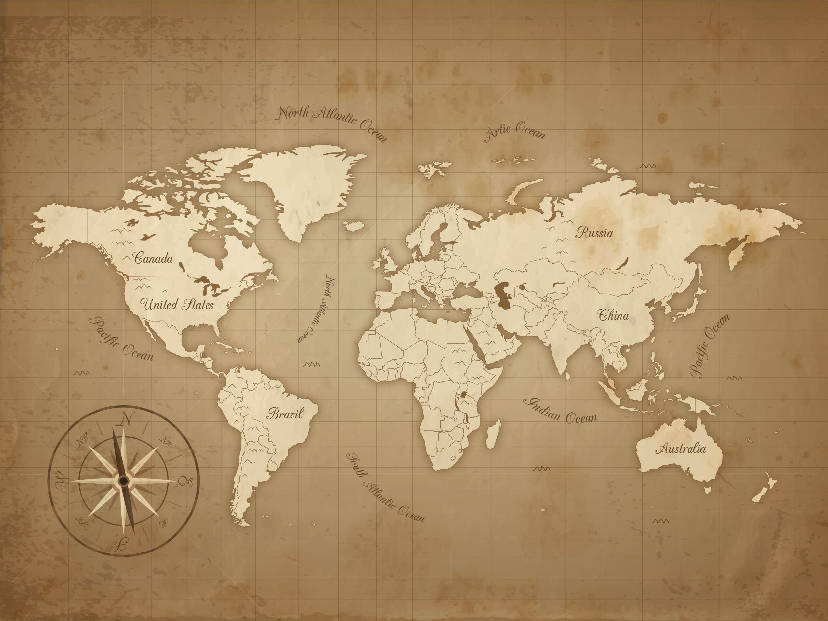 World Map Removable Vinyl Mural / Peel and Stick World Map Etsy