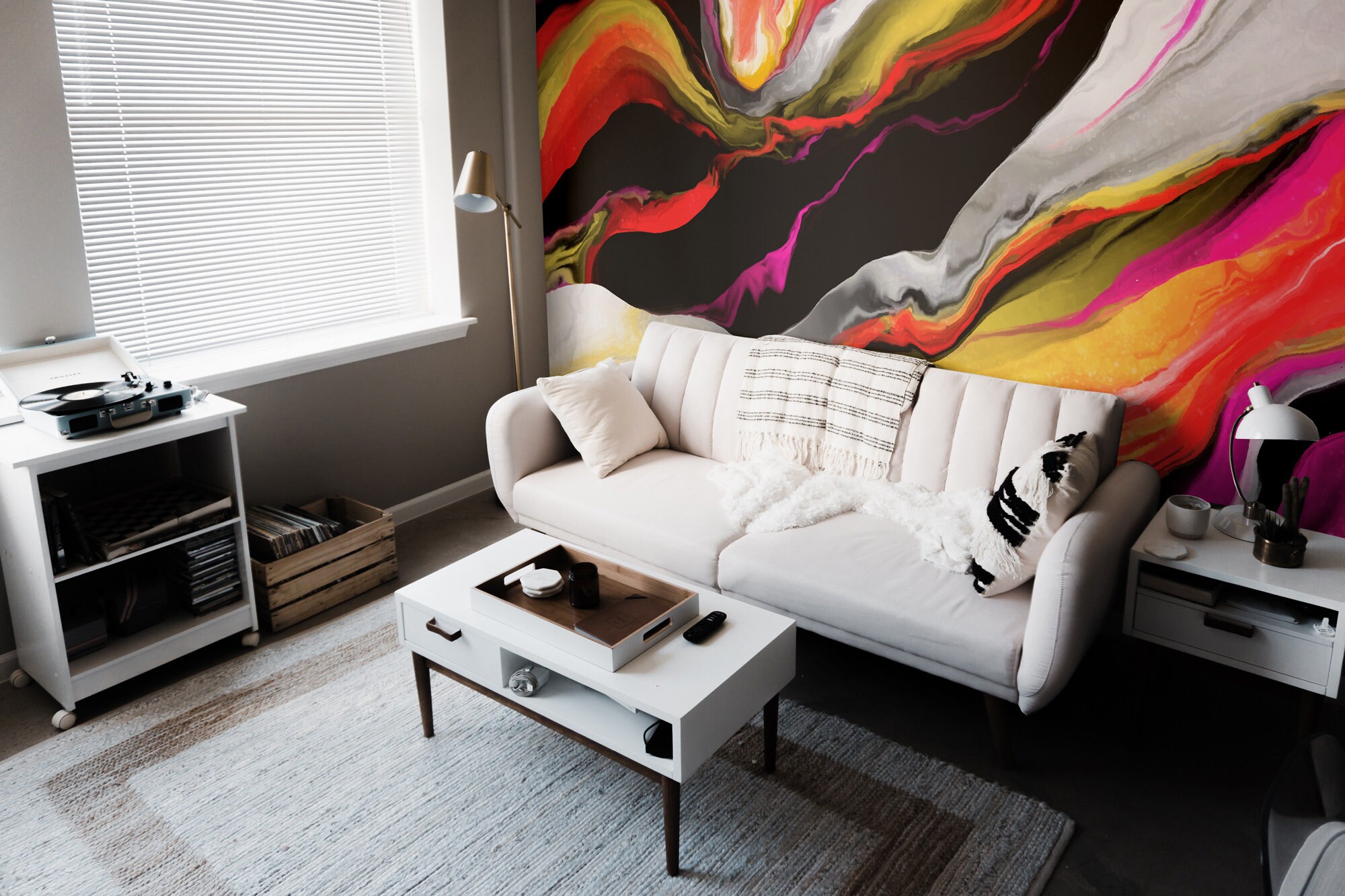 Abstract Colorful Vinyl Mural / Peel and Stick Abstract Etsy