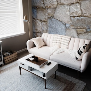 Stone removable vinyl mural / Peel and stick Rock pattern wallpaper - Peel & Stick or Non-pasted / Rock mural print