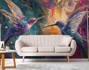 Decorazione Murale Country Living - Colibrì Colorato In Metallo 37x42 Cm