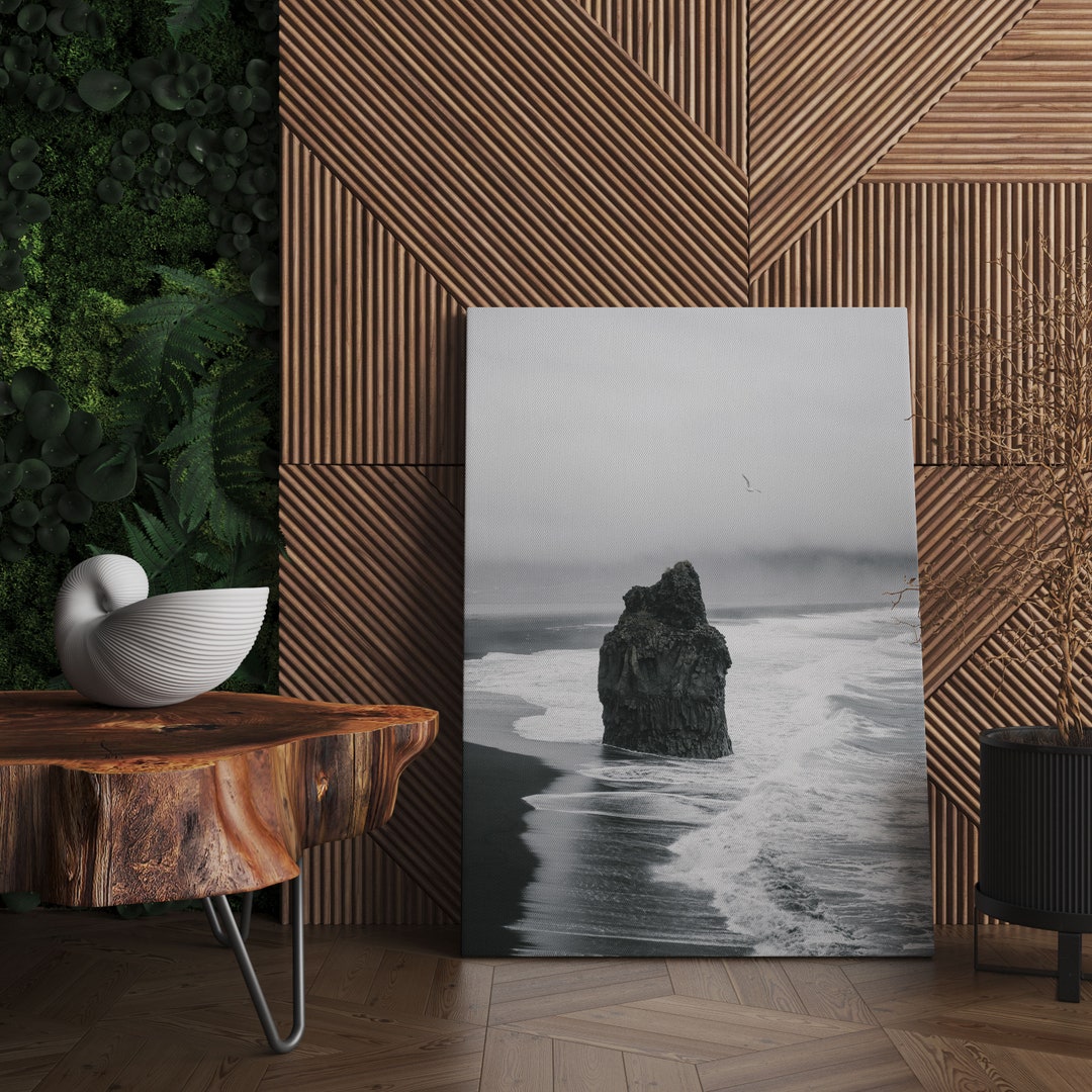 Black Sand Beach Canvas Print, Iceland Coastal Wall Art - Etsy