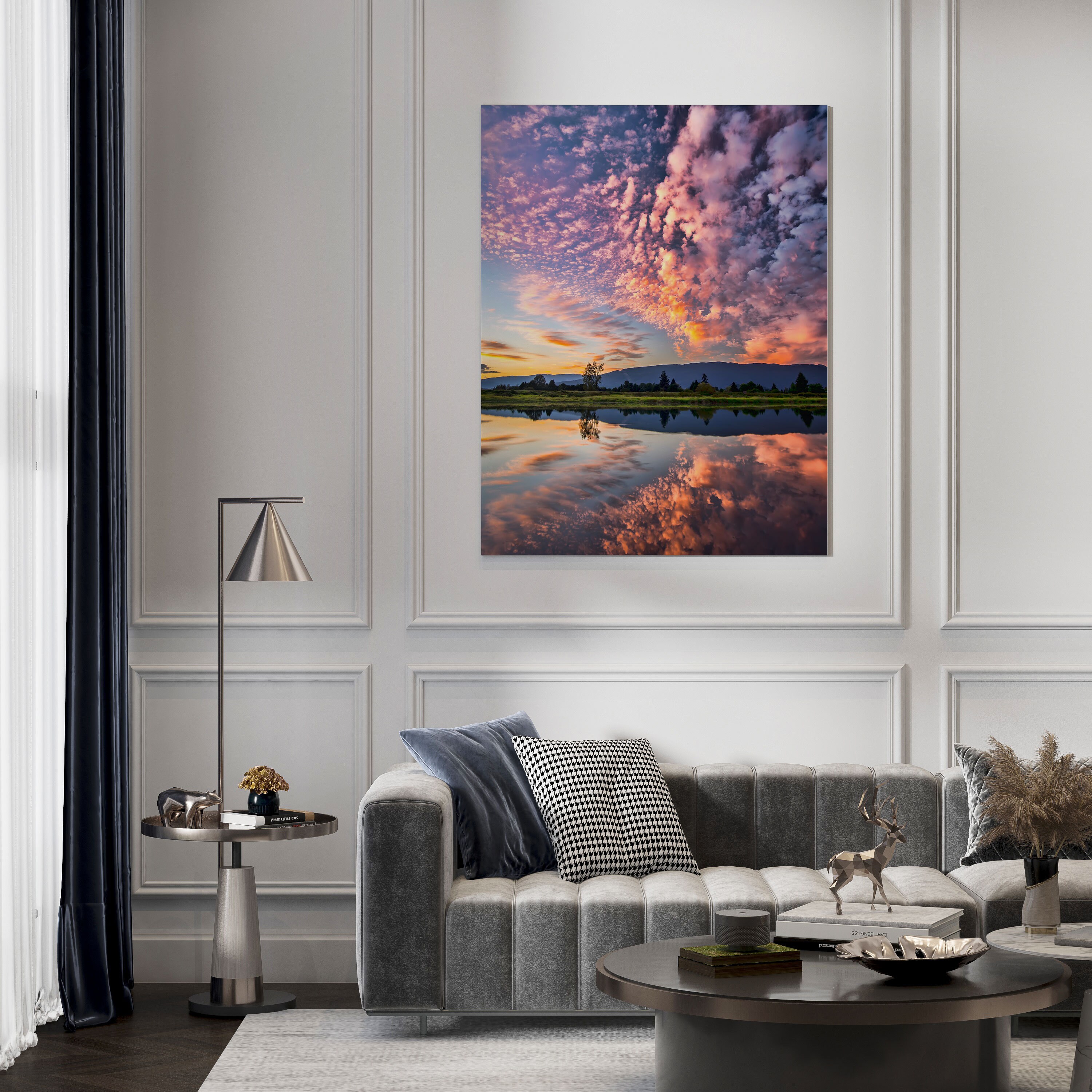 Sunset Lake Canvas Print: Reflective Landscape Wall Art - Etsy
