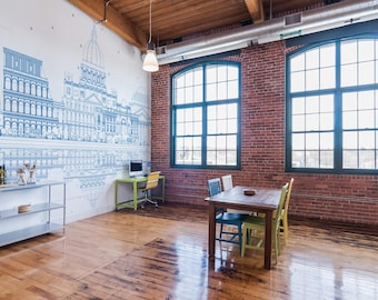Rome Skyline Mural – Peel and Stick Wallpaper, Italy Architecture