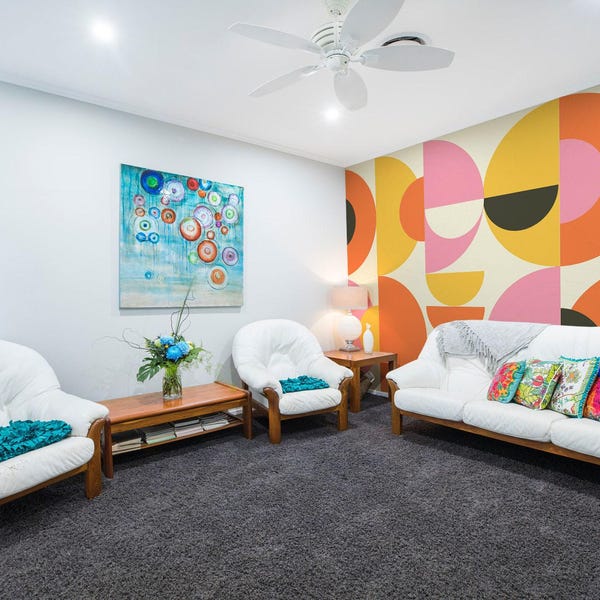 Retro Geometric Peel and Stick Wallpaper Mural – Colorful Pattern