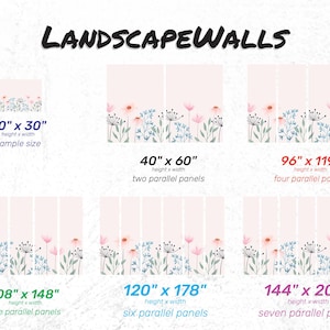 Large Floral Wall Mural – Pastel Flowers, Peel and Stick or Non-Pasted image 4