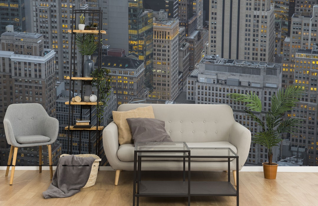 New York Mural Wallpaper / New York Removable Vinyl Mural / Peel and
