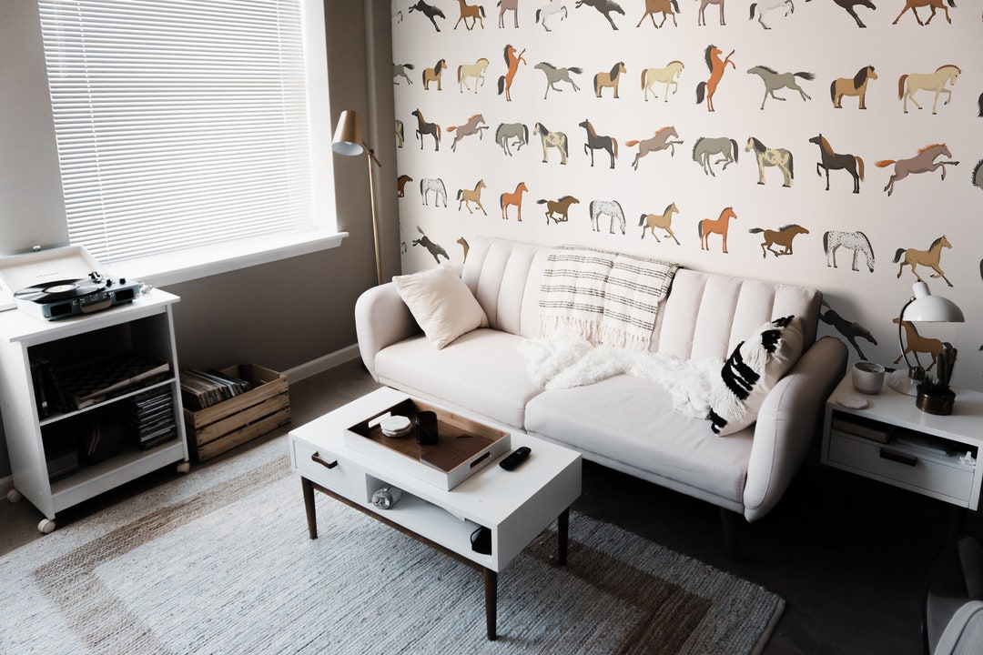 Horse Breed Removable Vinyl Mural / Peel and Stick Stallions Wallpaper