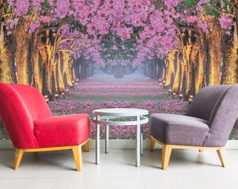 Cherry Blossom Trees Wallpaper – Peel & Stick Floral Wall Mural
