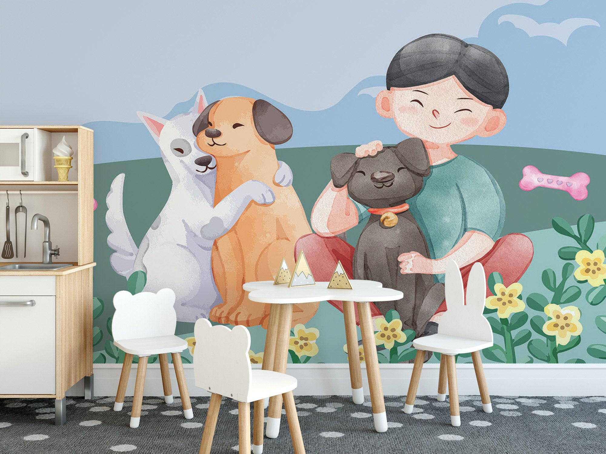 絵画（ペット／キャラクター／家族／風景など） 絵画（ペット／キャラクター／家族／風景など） Dog Family Mural