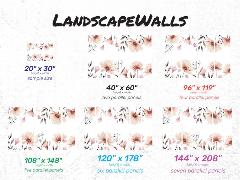 Beige Floral Wall Mural – Removable Peel & Stick Wallpaper image 4