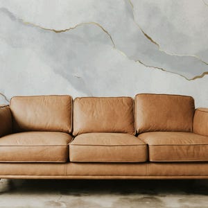 Gray marble removable vinyl mural / Peel and stick Stone Marble pattern wallpaper - Peel & Stick or Non-pasted / Stone Marble mural print
