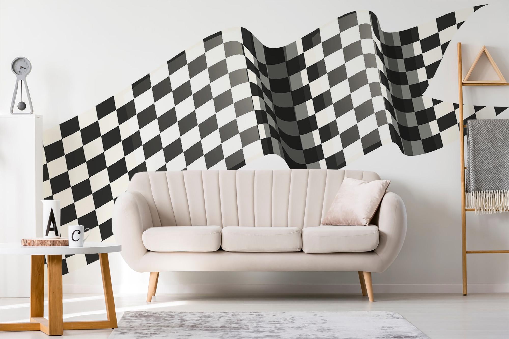 STICKEEP Black White Checkered Wallpaper Peel And Stick Mosaic