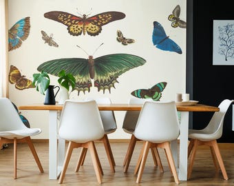 Butterfly Mural – Bold Pattern Removable Wallpaper, Peel & Stick or Non-Pasted