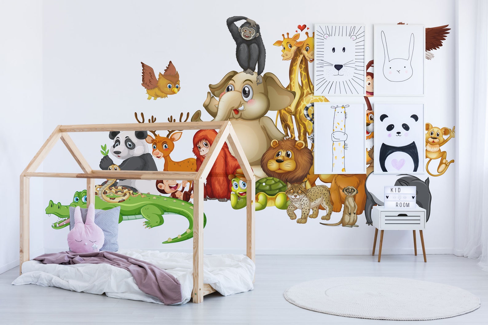 Animal Removable Vinyl Mural / Peel and Stick Animal Wallpaper Etsy